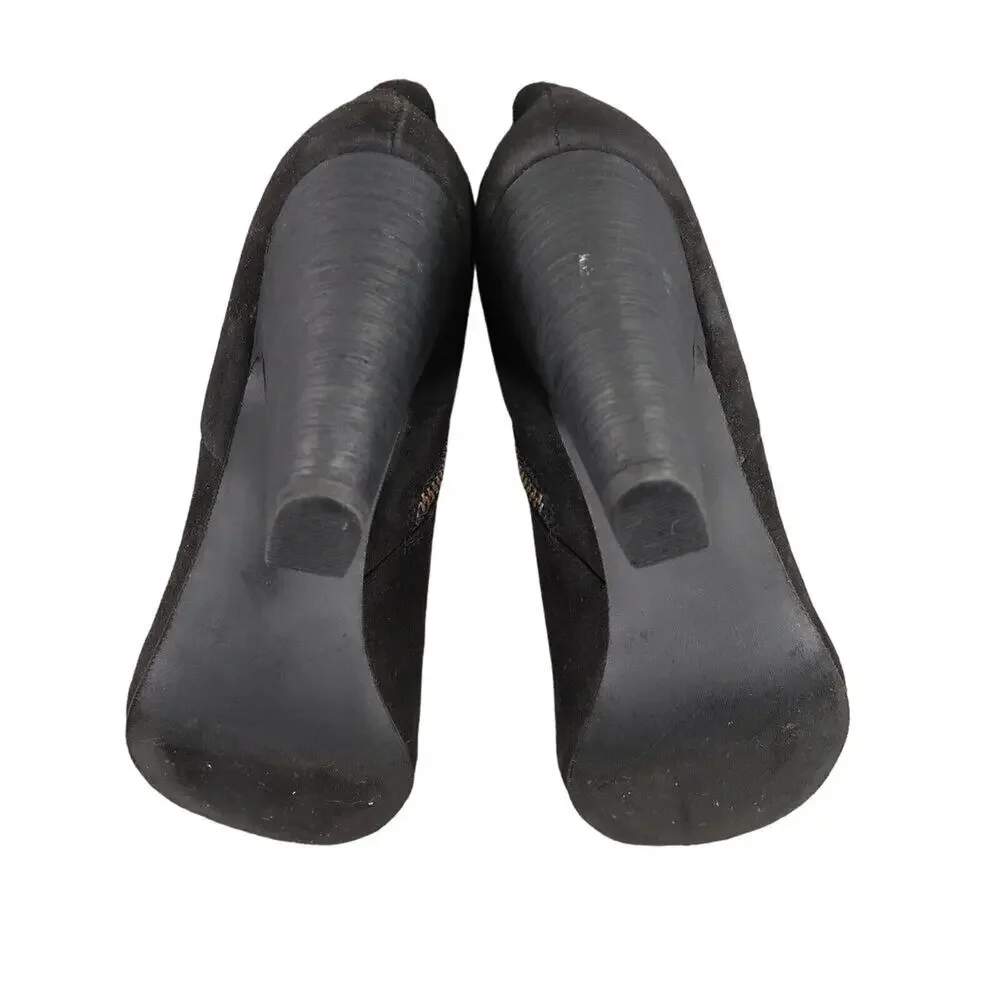 Abound Shoes Womens 7.5 Booties Fashion Classic Black Block Heel Ankle Boot Zip